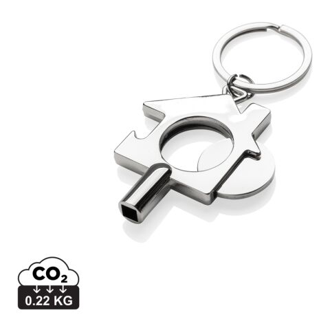 3 i 1 nyckelring i RCS återvunnen zinklegering silver | Inget reklamtryck | Inte tillgängligt | Inte tillgängligt