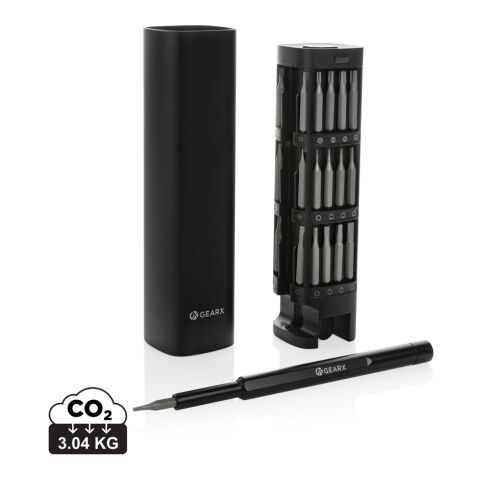 Gear X skruvmejsel-set 56 delar, RCS återvunnen aluminium svart | Inget reklamtryck | Inte tillgängligt | Inte tillgängligt