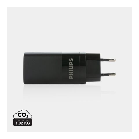 Philips 65W ultrasnabb PD 3-port USB-väggadapter svart | Inget reklamtryck | Inte tillgängligt | Inte tillgängligt