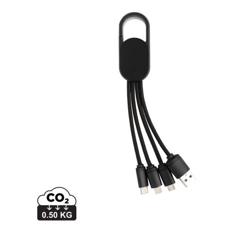 4-i-1 kabel med karbinclip