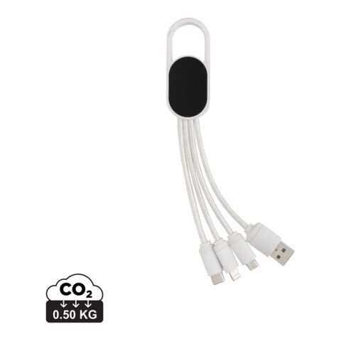 4-i-1 kabel med karbinclip