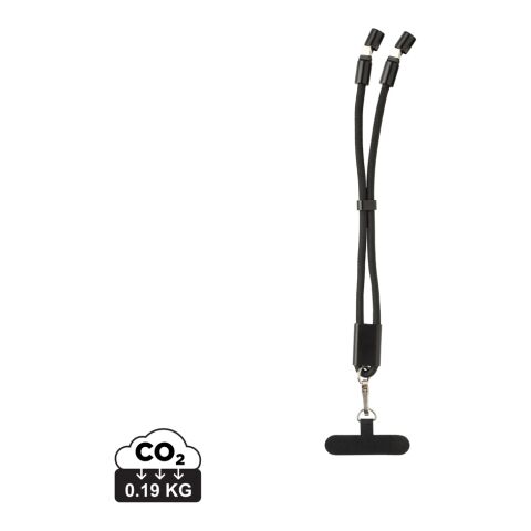 LoopAmp RCS RPET handledsrem för telefon med 60 W kabel svart | Inget reklamtryck | Inte tillgängligt | Inte tillgängligt
