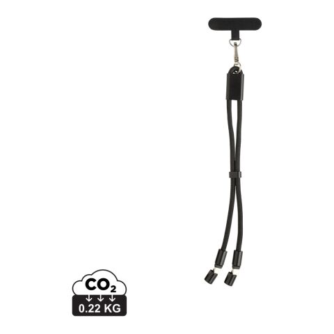 LoopAmp RCS RPET handledsrem för telefon med 60 W kabel svart | Inget reklamtryck | Inte tillgängligt | Inte tillgängligt