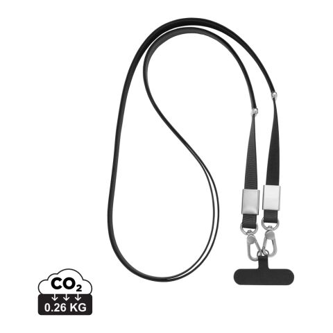 Nivo Crossbody lanyard i RCS återvunnen PET svart | Inget reklamtryck | Inte tillgängligt | Inte tillgängligt