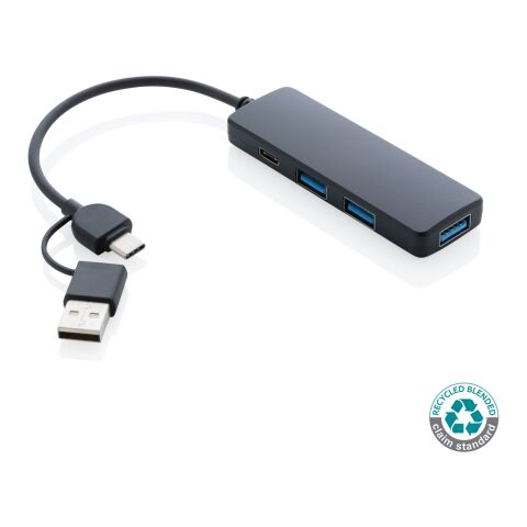 USB hub i RSC återvunnen plast med dubbel input