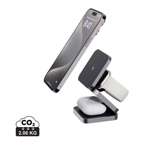 Terra 3 i 1 15W vikbar laddare i RCS återvunnet aluminium