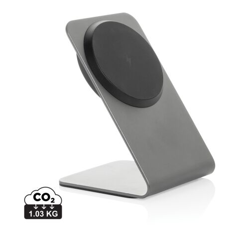 Terra aluminium 15W magnetisk trådlös telefonställ för mobil grå | Inget reklamtryck | Inte tillgängligt | Inte tillgängligt