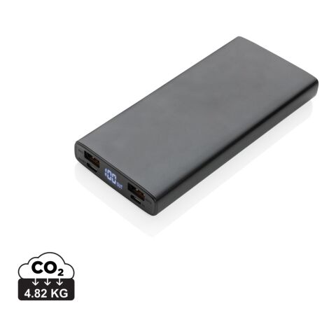 Aluminium 18W 10.000 mAh PD Powerbank svart | Inget reklamtryck | Inte tillgängligt | Inte tillgängligt