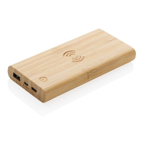 8.000 mAh, 5W trådlös powerbank i FSC®certifierad bambu