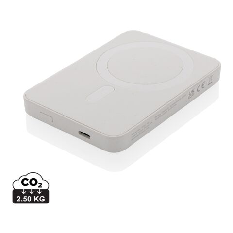 Magnetix 5.000mAh magnetisk powerbank, RCS återvunnen plast vit | Inget reklamtryck | Inte tillgängligt | Inte tillgängligt