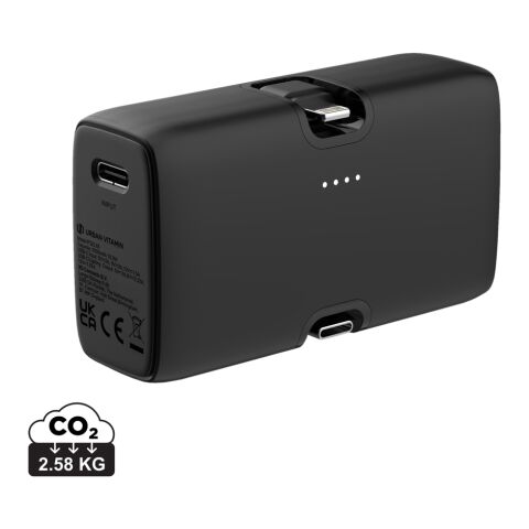 Urban Vitamin Los Angeles 20W PD powerbank i RCS rplast svart | Inget reklamtryck | Inte tillgängligt | Inte tillgängligt