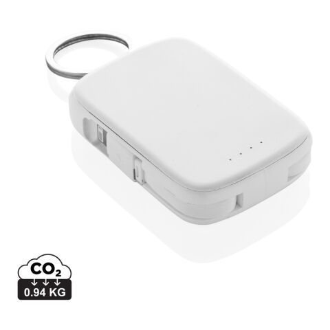 Nexo RCS nyckelringspowerbank 2000 mAh med integrerade kabla vit