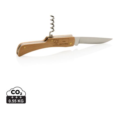 Kniv med flasköppnare i FSC® trä brun | Inget reklamtryck | Inte tillgängligt | Inte tillgängligt