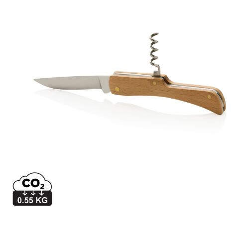Kniv med flasköppnare i FSC® trä brun | Inget reklamtryck | Inte tillgängligt | Inte tillgängligt