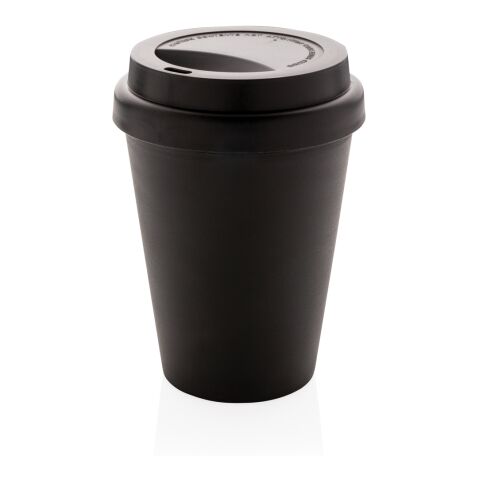 Återanvändningsbar dubbelväggig kaffemugg 300ml svart | Inget reklamtryck | Inte tillgängligt | Inte tillgängligt
