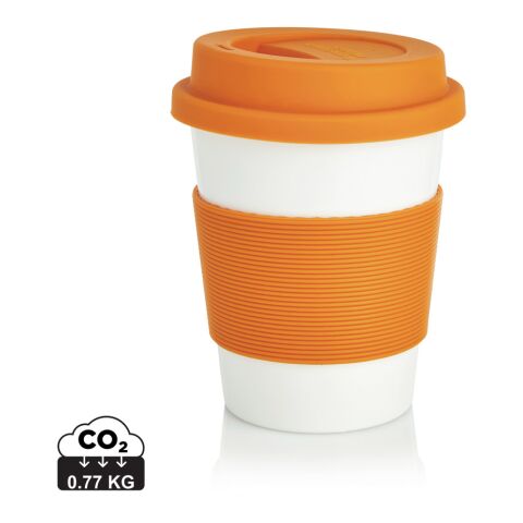 PLA-kaffemugg orange-vit | Inget reklamtryck | Inte tillgängligt | Inte tillgängligt