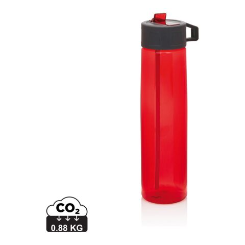 Tritan-flaska med sugpip röd-grå | Inget reklamtryck | Inte tillgängligt | Inte tillgängligt