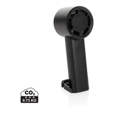 Twist uppladdningsbar bärbar fläkt i återvunnen plast svart | Inget reklamtryck | Inte tillgängligt | Inte tillgängligt