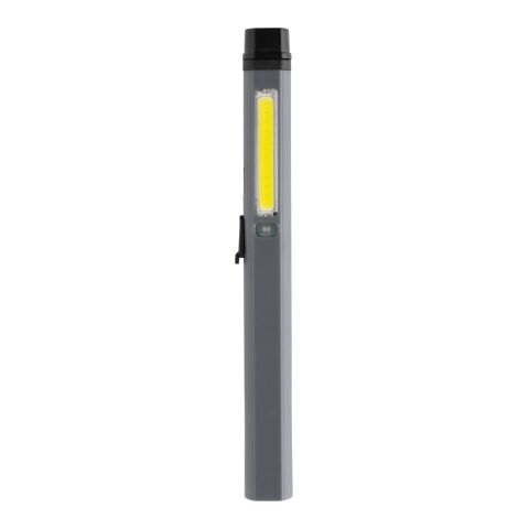 Gear X USB uppladdningsbar pennlampa, RCS återvunnen plast grå-svart | Inget reklamtryck | Inte tillgängligt | Inte tillgängligt