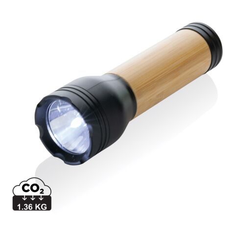 Lucid 3W ficklampa RCS certifierad återvunnen plast &amp; bambu svart-brun | Inget reklamtryck | Inte tillgängligt | Inte tillgängligt
