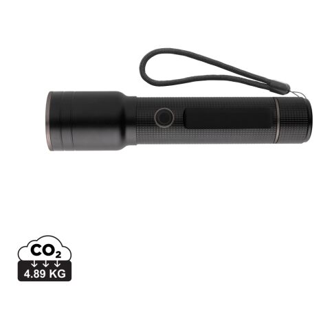 USB-återuppladdningsbar heavy duty ficklampa RCS aluminium svart | Inget reklamtryck | Inte tillgängligt | Inte tillgängligt