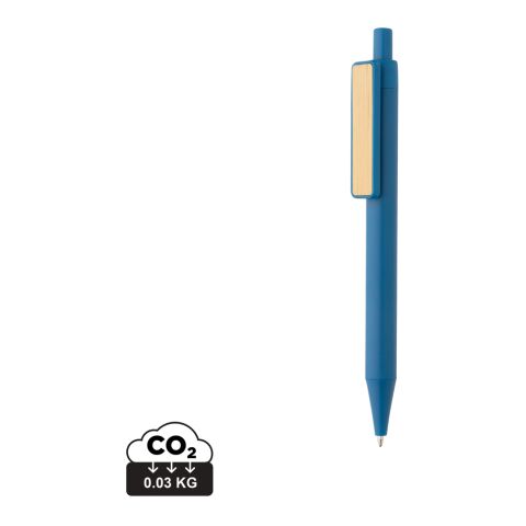 Penna i GRS återvunnen ABS m. bambuclips blå | Inget reklamtryck | Inte tillgängligt | Inte tillgängligt