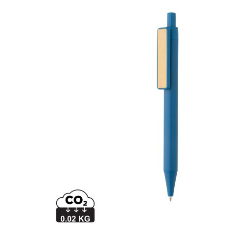 Penna i GRS återvunnen ABS m. bambuclips blå | Inget reklamtryck | Inte tillgängligt | Inte tillgängligt