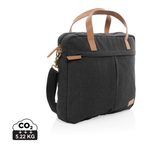 Impact AWARE™ laptopväska i 16 oz. återvunnen canvas svart