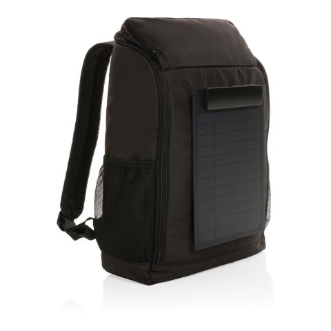 Pedro ryggsäck med 5W solcellspanel AWARE™ RPET svart | Inget reklamtryck | Inte tillgängligt | Inte tillgängligt