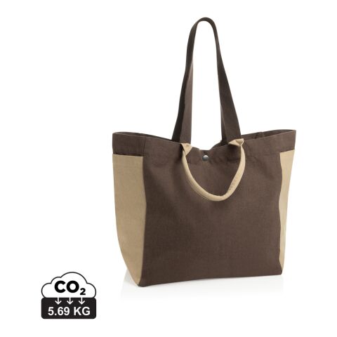 BEAU AWARE™ 400 gsm återvunnen canvas allround shoppingväska brun