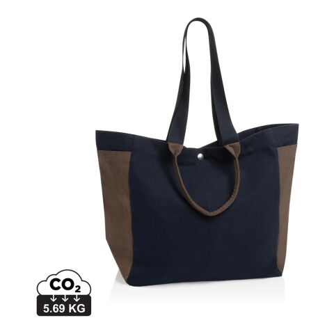 BEAU AWARE™ 400 gsm återvunnen canvas allround shoppingväska marinblå