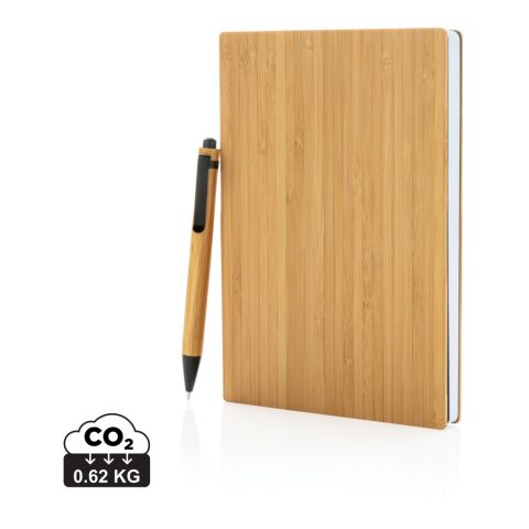 A5 bambu anteckningsbok &amp; penna brun | Inget reklamtryck | Inte tillgängligt | Inte tillgängligt