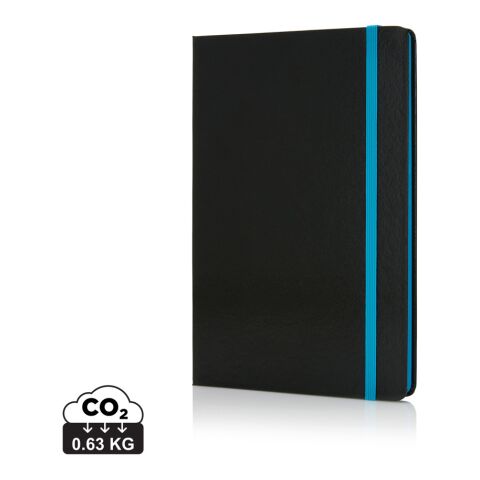 Anteckningsbok Deluxe - hårt omslag - färgade kantsidor - A5 blå-svart | Inget reklamtryck | Inte tillgängligt | Inte tillgängligt