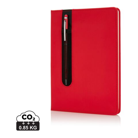 Anteckningsbok Basic - PU - med styluspenna - A5 röd | Inget reklamtryck | Inte tillgängligt | Inte tillgängligt | Inte tillgängligt