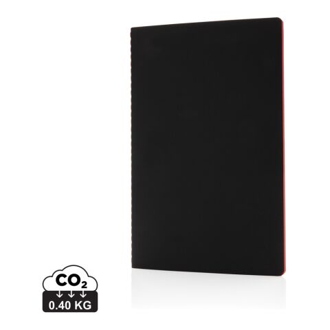 Softcover PU anteckningsbok med färgade kanter röd | Inget reklamtryck | Inte tillgängligt | Inte tillgängligt