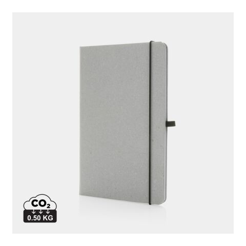A5 hardcover anteckningsbok i återvunnet läder ljusgrå