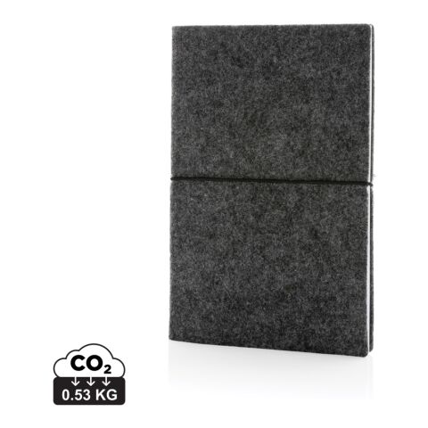 A5 softcover filt anteckningsbok GRS certifierad svart | Inget reklamtryck | Inte tillgängligt | Inte tillgängligt