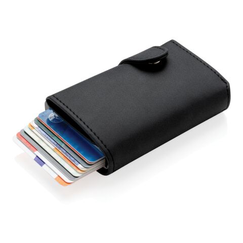 Standard aluminium RFID korthållare med PU plånbok