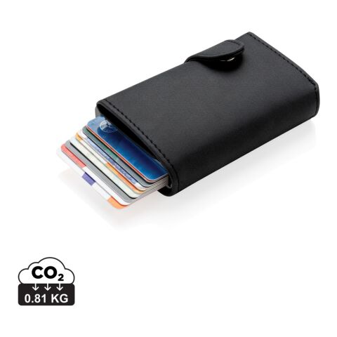 Standard aluminium RFID korthållare med PU plånbok svart | Inget reklamtryck | Inte tillgängligt | Inte tillgängligt