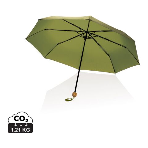 20.5&quot; Impact AWARE™ RPET 190T Pongee paraply bambu grön | Inget reklamtryck | Inte tillgängligt | Inte tillgängligt