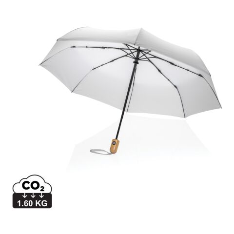 21&quot; Impact AWARE™ RPET 190T auto open/close paraply m. bambu vit | Inget reklamtryck | Inte tillgängligt | Inte tillgängligt