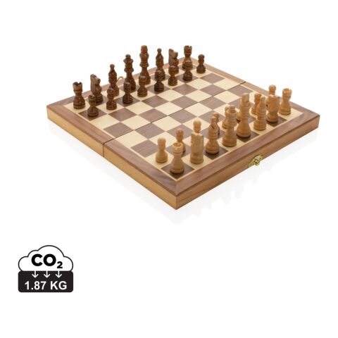 Lyxigt hopvikbart schackspel FSC® trä brun | Inget reklamtryck | Inte tillgängligt | Inte tillgängligt