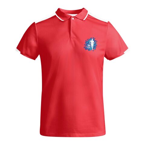 Tamil kortärmad sportpolo för herr Röd-Vit | M