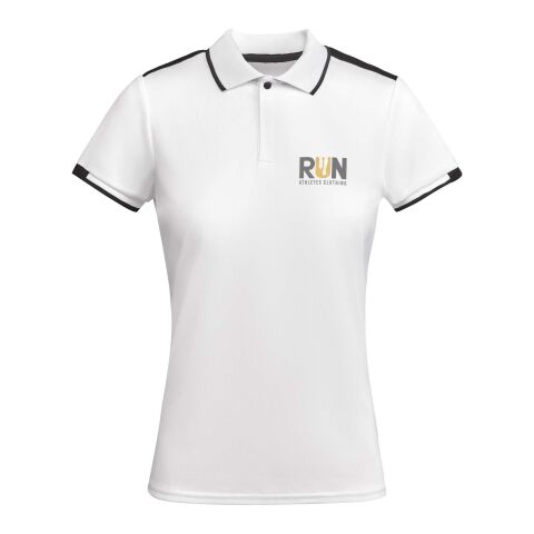 Tamil kortärmad sportpolo för dam Vit-Svart | XL