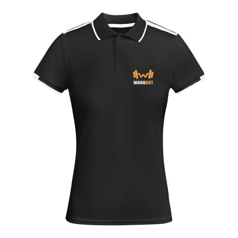 Tamil kortärmad sportpolo för dam Svart-Vit | L