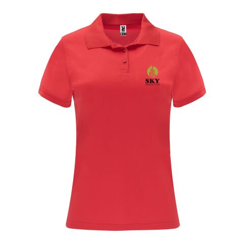 Monzha kortärmad funktionspikétröja för dam Röd | 2XL