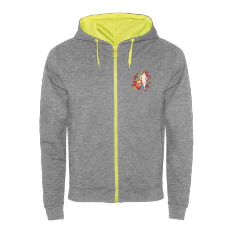 Fuji unisex sweatshirtjacka Ljunggrå-Fluor Yellow | 2XL