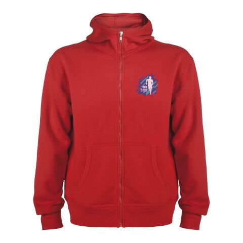 Montblanc unisex hoodie med hellång dragkedja Röd | M