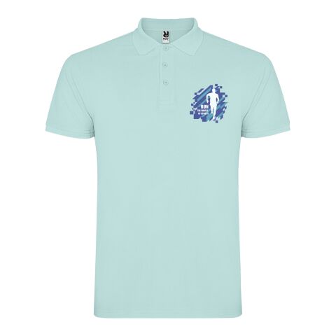 Star kortärmad pikétröja för herr Mintgrön | 2XL