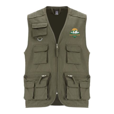 Venera 200 g/m2 V-ringad arbetsväst med flera fickor  Militar Green | 3XL